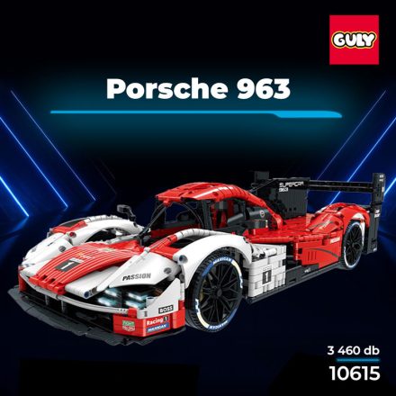 GULY 10615 Porsche 963 technikai modell, 3460 db-os készlet, statikus kivitel