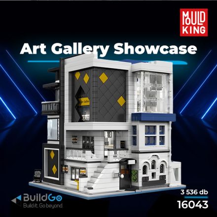 Mould King 16043 Art Gallery Showcase művészeti galéria építőkészlet, 3536 db-os készlet, LED világítással