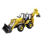 Reobrix 22018 kotró-rakodó munkagép technikai modell építőkészlet 2231 db-os készlet, kombinált markoló és bulldózer kialakítással