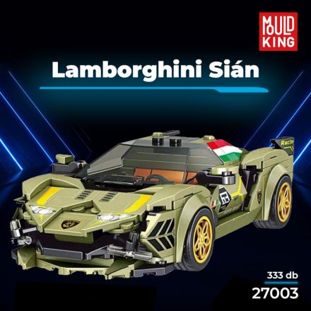 Mould King 27003 Lamborghini Sian modell, 364 db-os készlet, sportos kialakítással