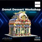 BaKa 33202 Donut Dessert Workshop moduláris épület építőkocka készlet 2657 db-os készlet, részletgazdag cukrászda modell