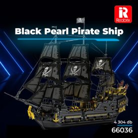   Reobrix 66036 Black Pearl kalózhajó 4304 db-os készlet, részletgazdag kiállítható modell