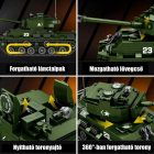 Reobrix 77030 M4A3E8 Sherman harckocsi építőkészlet, 836 db-os készlet, mozgó és nyitható elemekkel