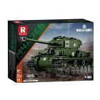 Reobrix 77030 M4A3E8 Sherman harckocsi építőkészlet, 836 db-os készlet, mozgó és nyitható elemekkel