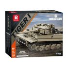 Reobrix 77031 Tiger I harckocsi építőkészlet, 1138 db-os készlet, részletgazdag belső elemekkel